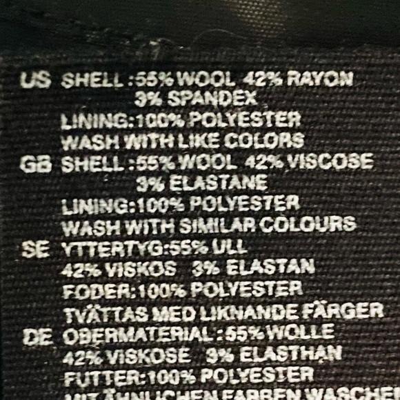 H&M wool blend wide leg button front sailor pants in black. Size 14 - Picture 5 of 5